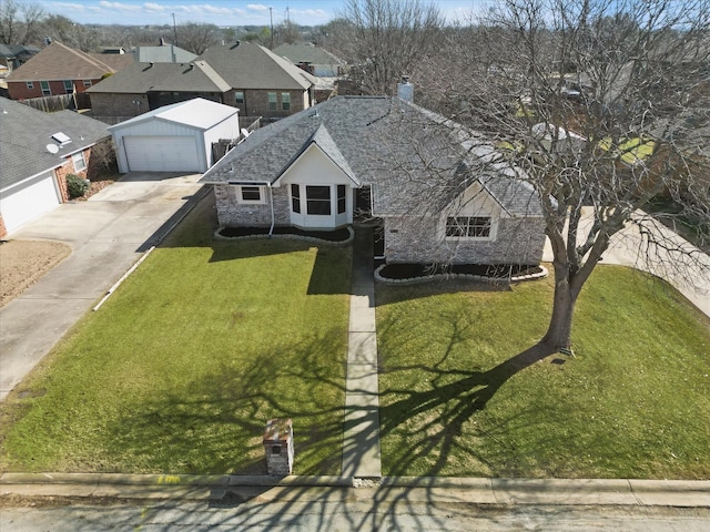 aerial view featuring a residential view