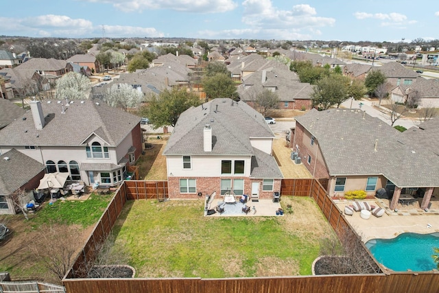 aerial view with a residential view