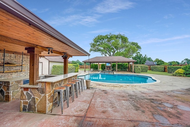 9577 Vail Eton Dr, Pilot Point, TX 76258 - view of swimming pool with a gazebo and a patio area