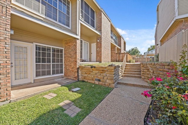 view of yard with stairway