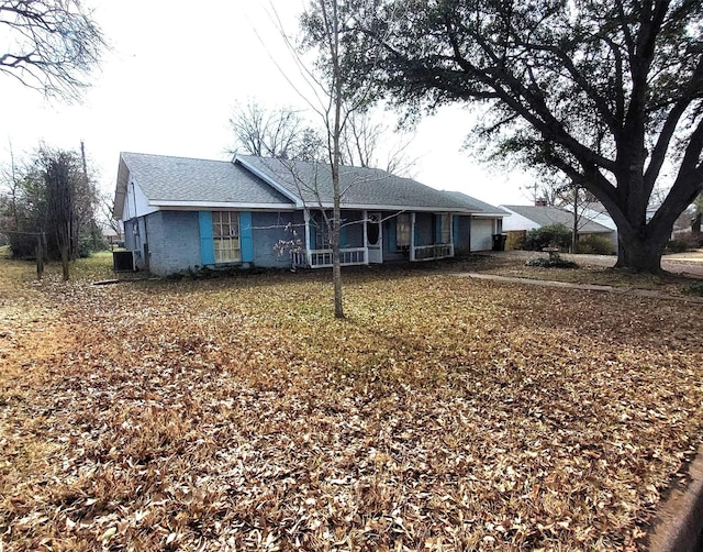 single story home with central air condition unit