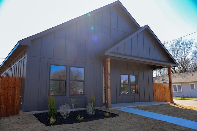 view of front of house featuring board and batten siding