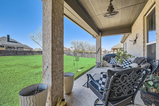 view of patio / terrace with a fenced backyard