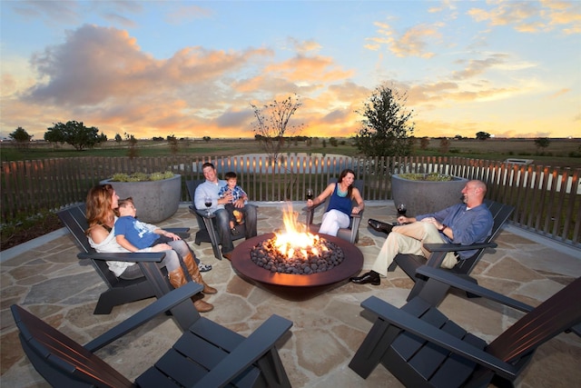 view of patio featuring an outdoor fire pit