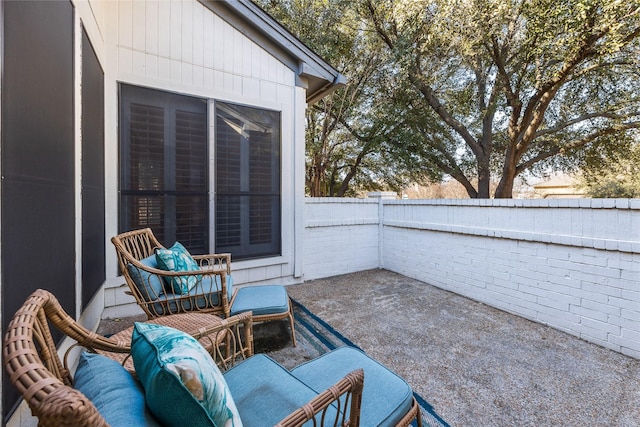 view of patio with fence