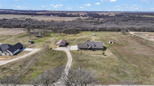 aerial view featuring a rural view