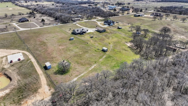 aerial view featuring a rural view