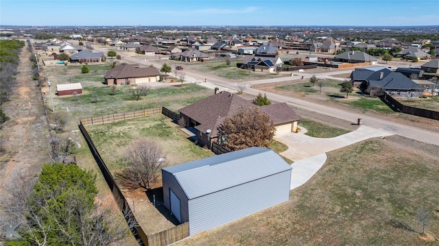 birds eye view of property with a residential view