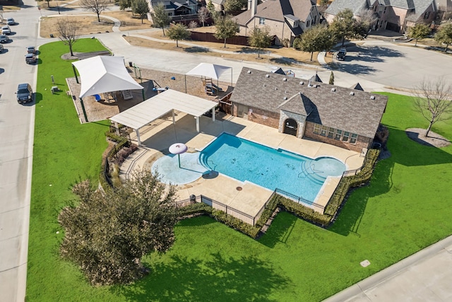 bird's eye view featuring a residential view