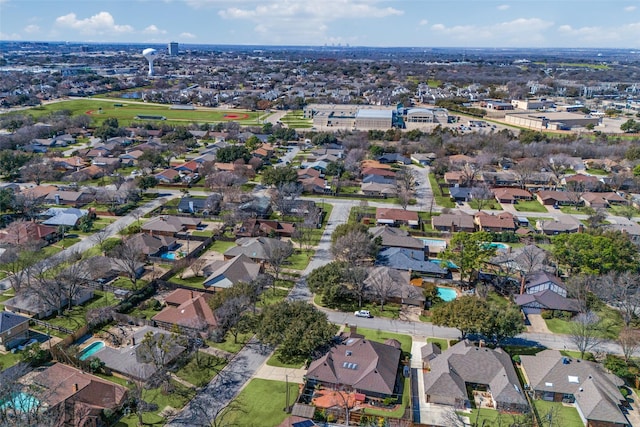 drone / aerial view with a residential view