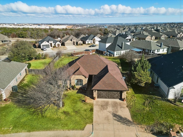 bird's eye view with a residential view