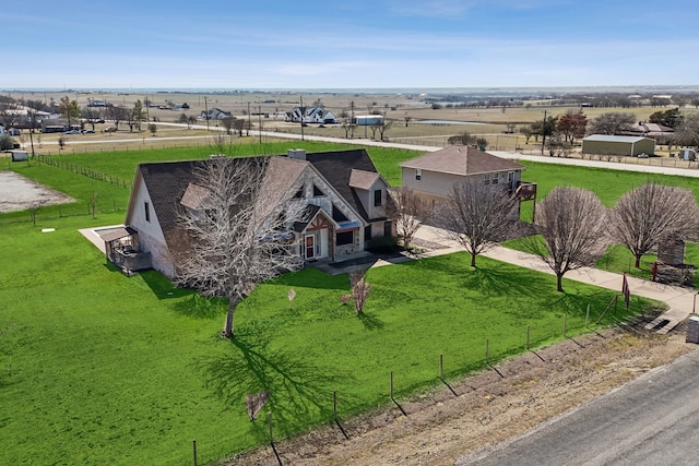 bird's eye view featuring a rural view