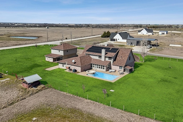 drone / aerial view featuring a rural view