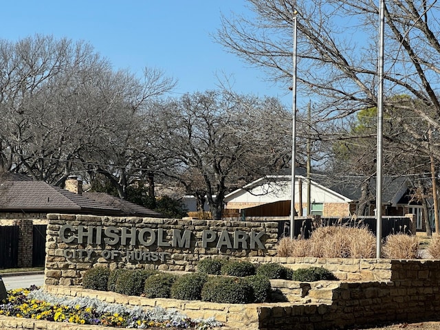 view of community sign