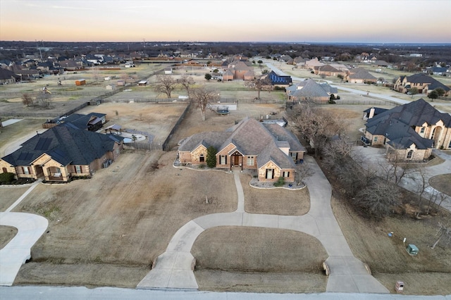 drone / aerial view with a residential view