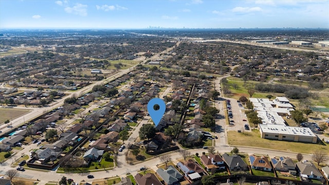 drone / aerial view with a residential view