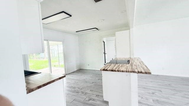 interior space featuring light wood-type flooring