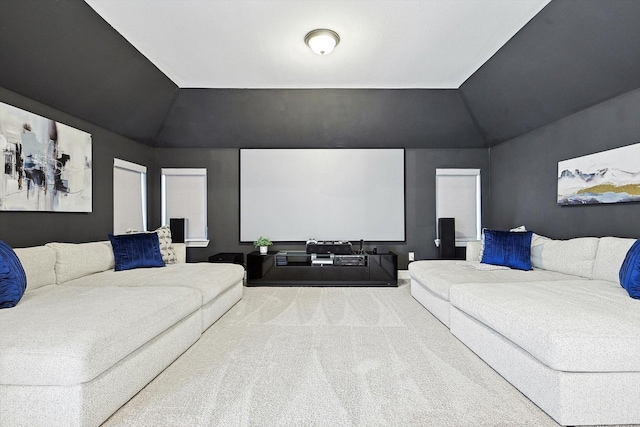 2840 Killdeer Trl, Prosper, TX 75078 - cinema room featuring vaulted ceiling and carpet floors