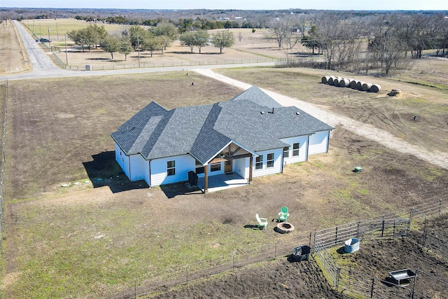 drone / aerial view with a rural view