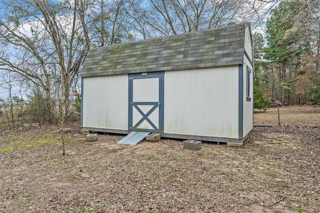 view of shed