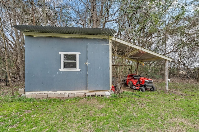 view of shed