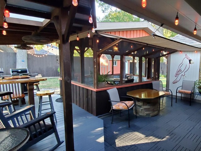 wooden deck with fence