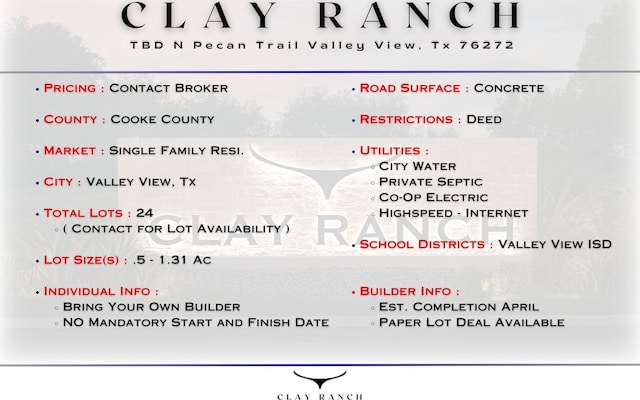 Listing photo 3 for TBD N Pecan Creek Trl, Valley View TX 76272