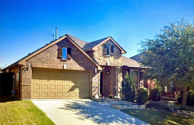 312 Salisbury Dr, Anna, TX 75409 - view of front of house with driveway, an attached garage, and brick siding