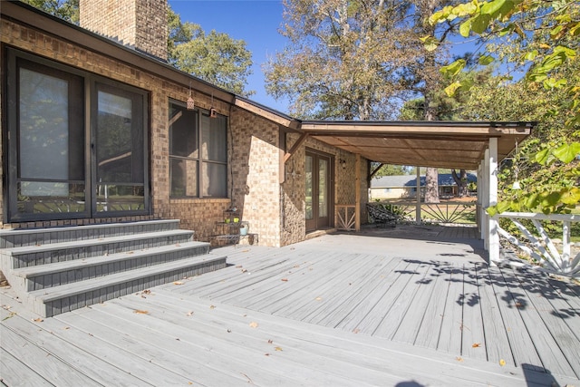 wooden deck featuring entry steps