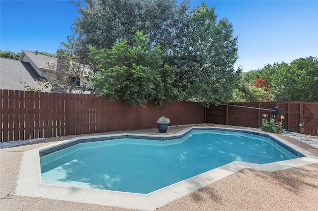 view of pool with a fenced backyard and a fenced in pool