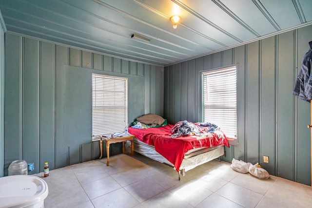 bedroom with tile patterned flooring