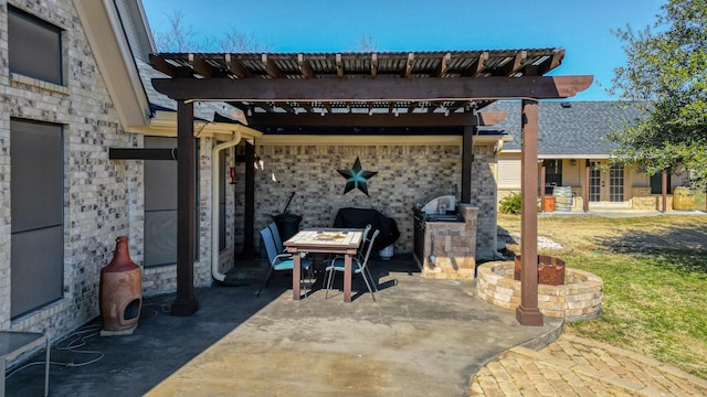 view of patio / terrace with a pergola