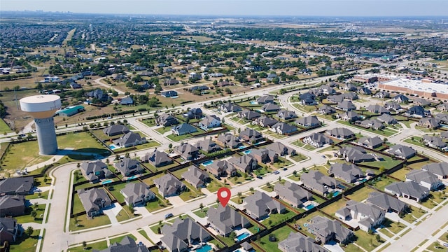 drone / aerial view with a residential view