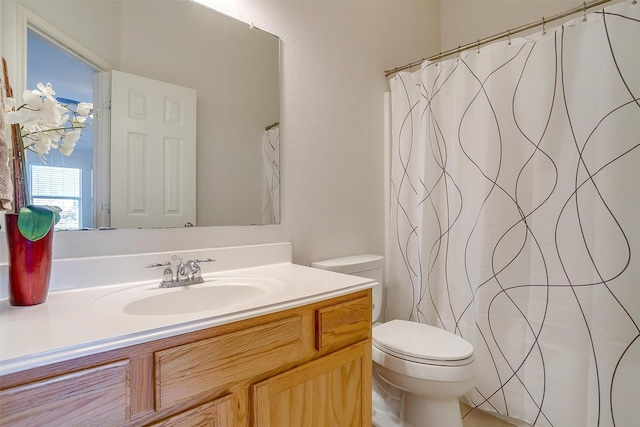 bathroom with toilet and vanity