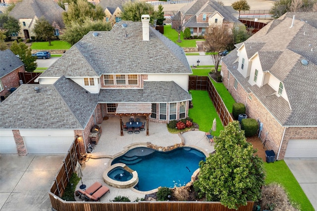 bird's eye view with a residential view