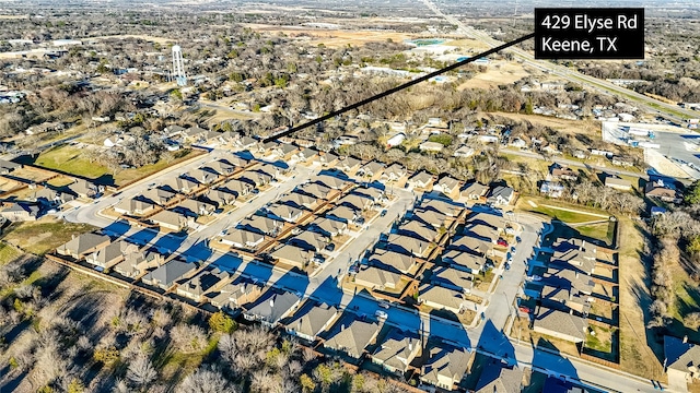 aerial view featuring a residential view