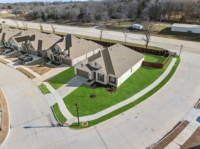 aerial view featuring a residential view