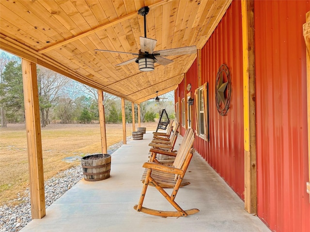 view of patio / terrace with ceiling fan