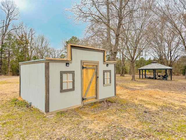 view of outbuilding with an outbuilding and a gazebo