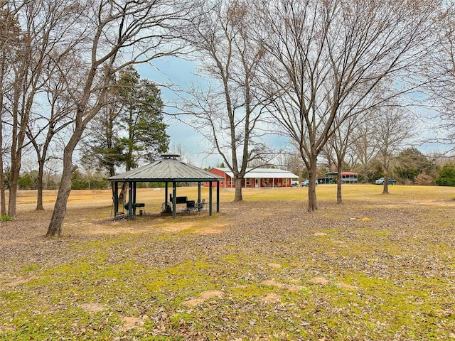 view of yard with a gazebo