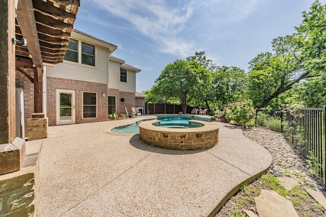 6800 Riverridge Rd, Fort Worth, TX 76116 - view of pool with a fenced backyard, a patio area, and a pool with connected hot tub