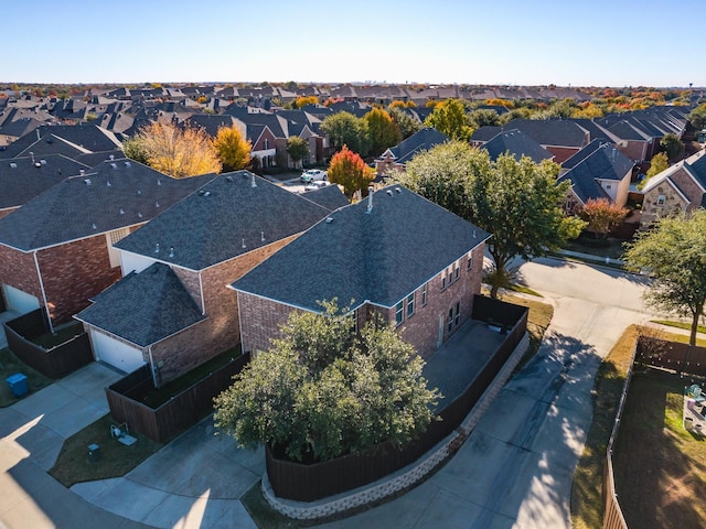 bird's eye view featuring a residential view