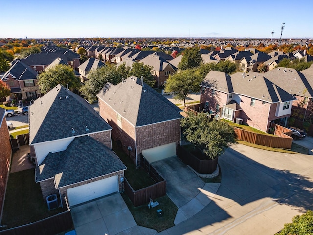 aerial view with a residential view