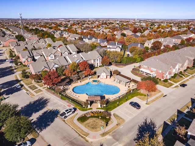 bird's eye view with a residential view