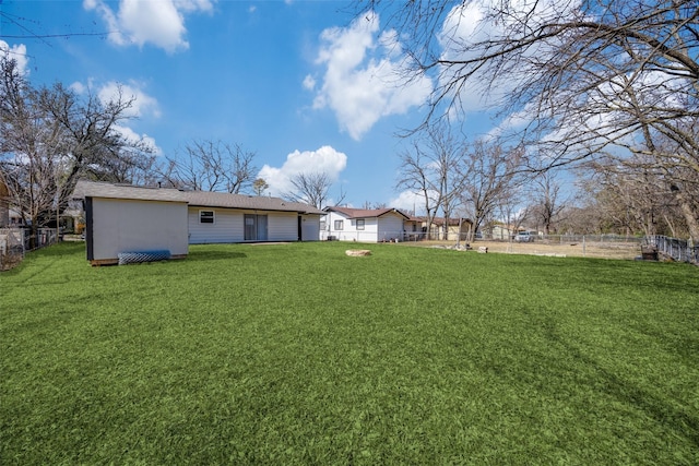 view of yard featuring fence