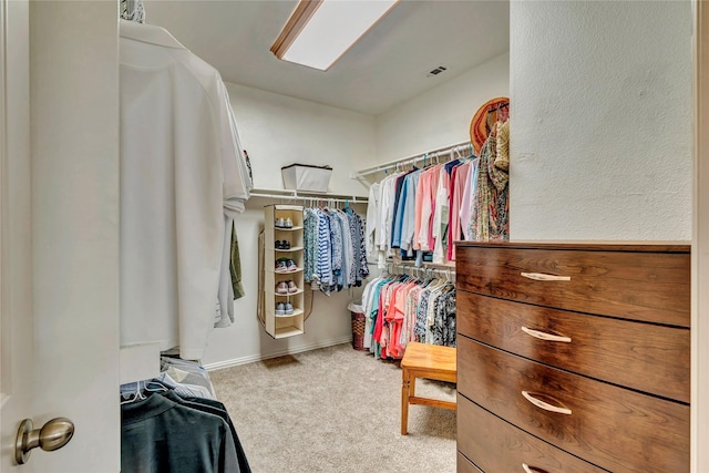 spacious closet featuring carpet floors and visible vents