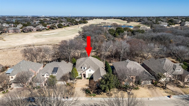 drone / aerial view with a residential view