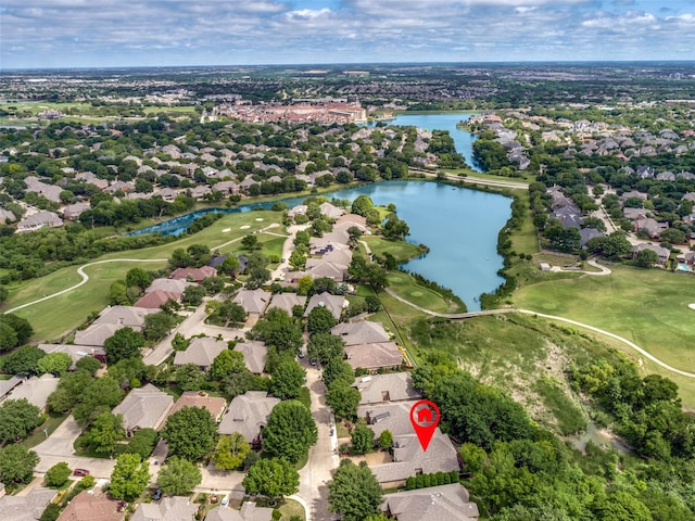 1313 Stoneoak Dr, Mckinney, TX 75072 - aerial view of residential area featuring a large body of water and a golf course