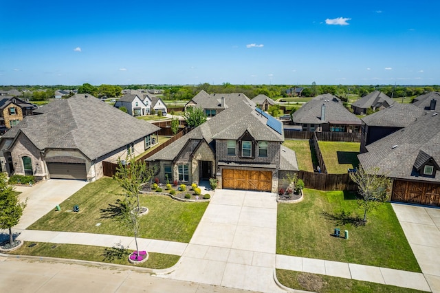 bird's eye view with a residential view