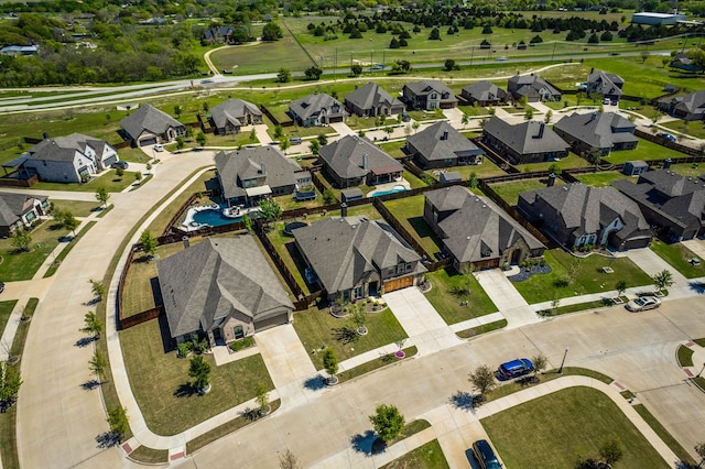 aerial view with a residential view